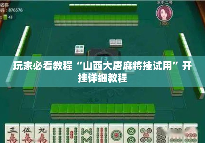 玩家必看教程“山西大唐麻将挂试用	”开挂详细教程
