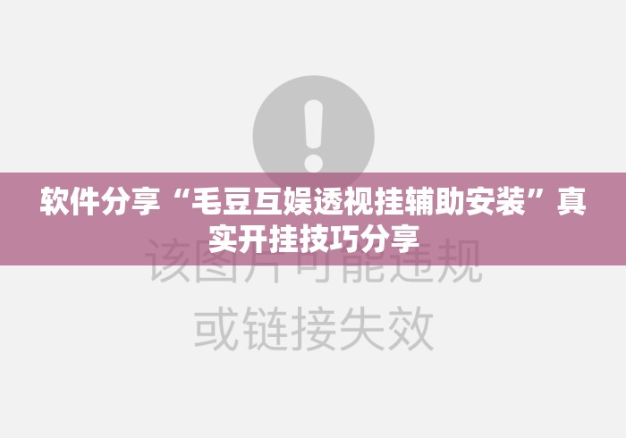 软件分享“毛豆互娱透视挂辅助安装”真实开挂技巧分享