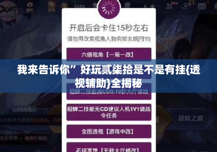 我来告诉你	”好玩贰柒拾是不是有挂{透视辅助}全揭秘