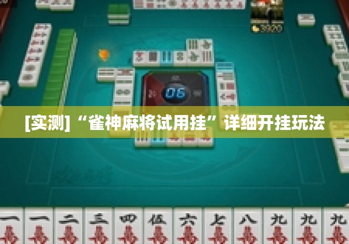 [实测]“雀神麻将试用挂”详细开挂玩法