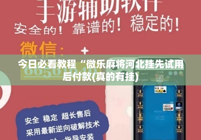 今日必看教程“微乐麻将河北挂先试用后付款(真的有挂) 今日必看教程“微乐麻将河北挂先试用后付款(真的有挂)