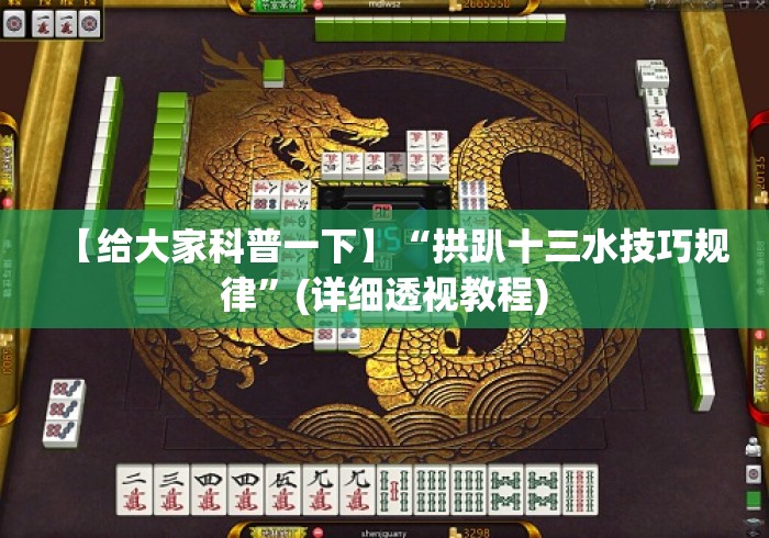 【给大家科普一下】“拱趴十三水技巧规律	”(详细透视教程)