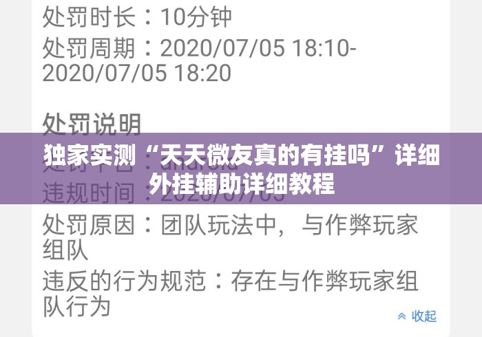 独家实测“天天微友真的有挂吗”详细外挂辅助详细教程
