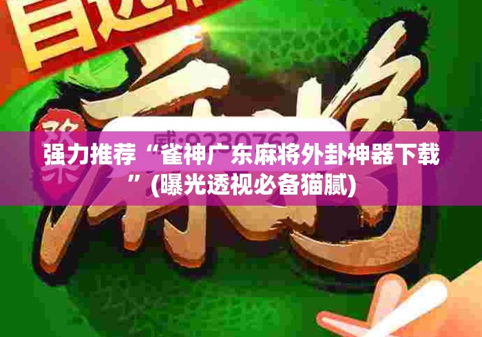 强力推荐“雀神广东麻将外卦神器下载	”(曝光透视必备猫腻)
