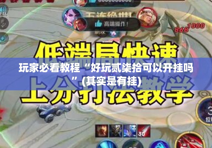 玩家必看教程“好玩贰柒拾可以开挂吗	”(其实是有挂)
