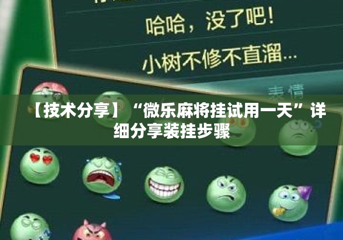 【技术分享】“微乐麻将挂试用一天	”详细分享装挂步骤