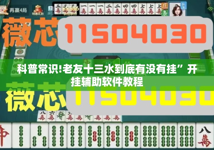 科普常识!老友十三水到底有没有挂”开挂辅助软件教程