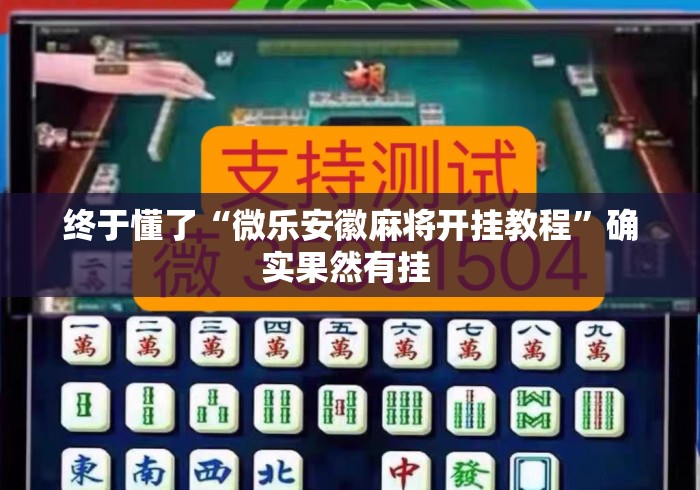 终于懂了“微乐安徽麻将开挂教程”确实果然有挂 