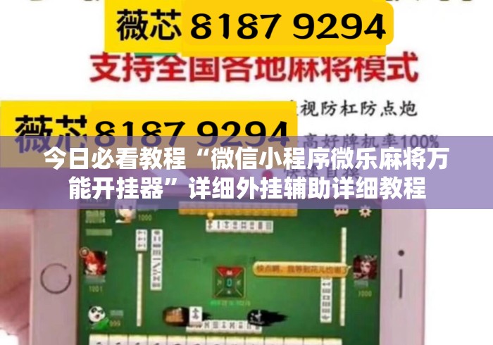 今日必看教程“微信小程序微乐麻将万能开挂器”详细外挂辅助详细教程