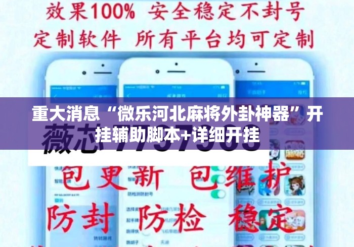 重大消息“微乐河北麻将外卦神器”开挂辅助脚本+详细开挂