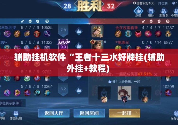 辅助挂机软件“王者十三水好牌挂(辅助外挂+教程) 