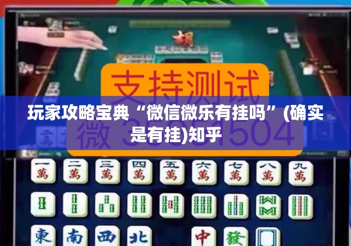 玩家攻略宝典“微信微乐有挂吗”(确实是有挂)知乎