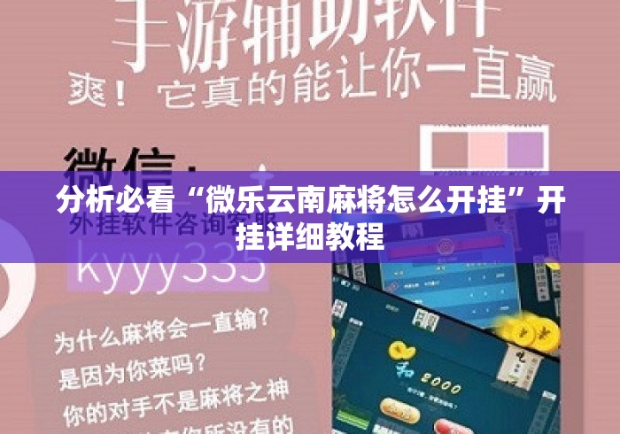 分析必看“微乐云南麻将怎么开挂	”开挂详细教程