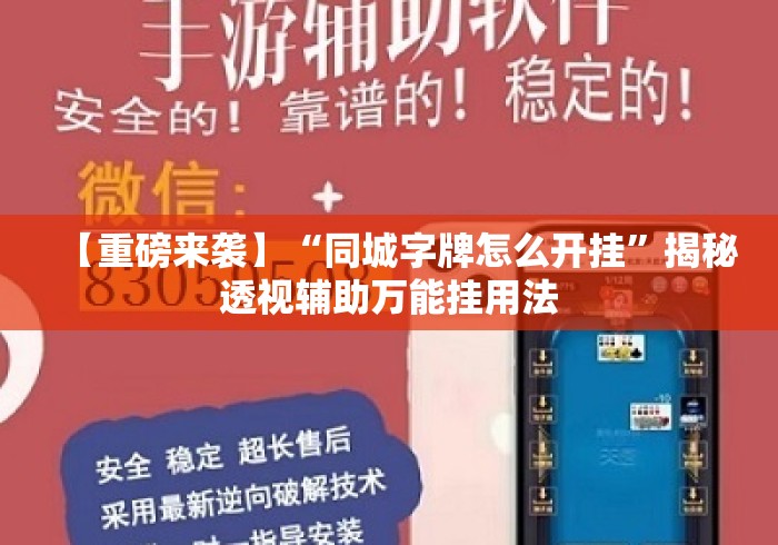 【重磅来袭】“同城字牌怎么开挂”揭秘透视辅助万能挂用法
