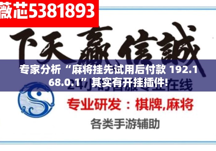专家分析“麻将挂先试用后付款 192.168.0.1”其实有开挂插件!