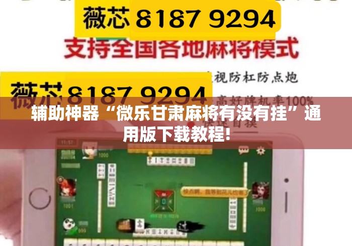 辅助神器“微乐甘肃麻将有没有挂”通用版下载教程!