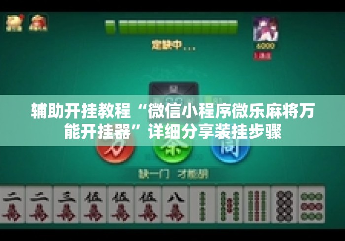 辅助开挂教程“微信小程序微乐麻将万能开挂器”详细分享装挂步骤