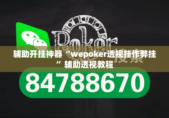 辅助开挂神器“wepoker透视挂作弊挂	”辅助透视教程