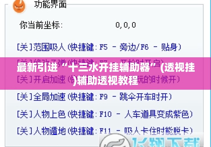 最新引进“十三水开挂辅助器	”(透视挂)辅助透视教程
