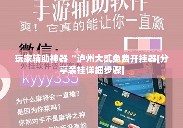 玩家辅助神器“泸州大贰免费开挂器[分享装挂详细步骤]