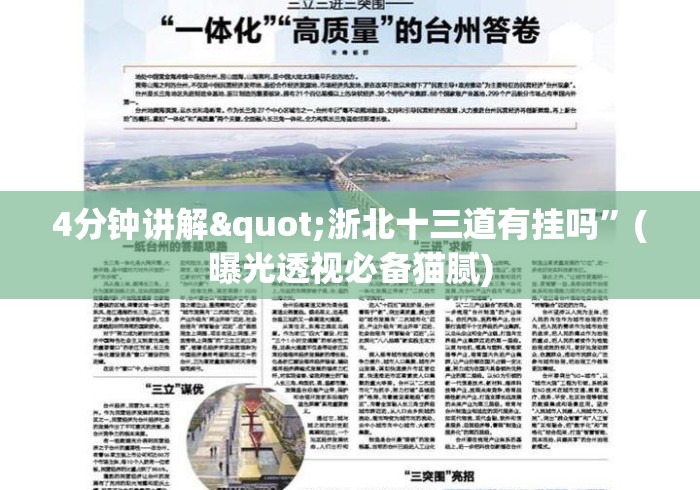 4分钟讲解"浙北十三道有挂吗”(曝光透视必备猫腻)