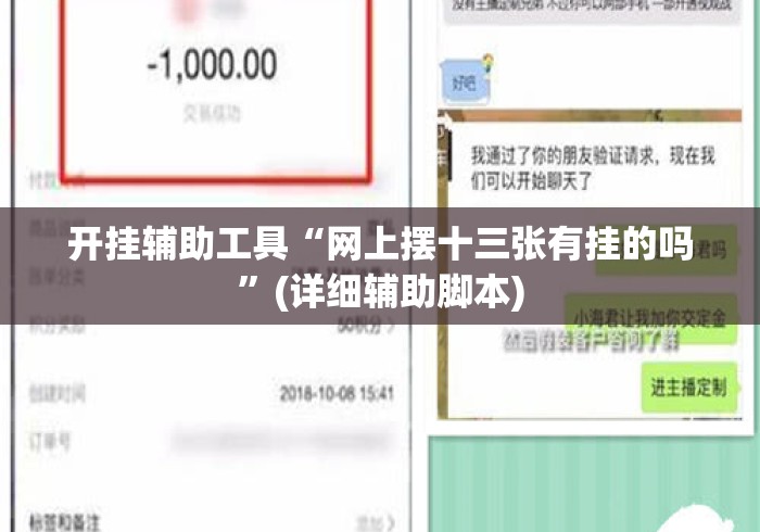 开挂辅助工具“网上摆十三张有挂的吗	”(详细辅助脚本)