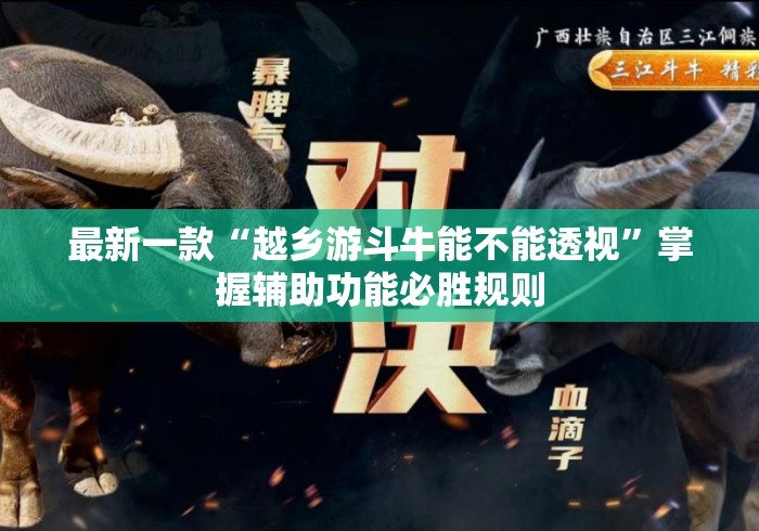 最新一款“越乡游斗牛能不能透视”掌握辅助功能必胜规则