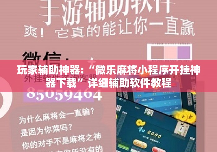 玩家辅助神器:“微乐麻将小程序开挂神器下载”详细辅助软件教程