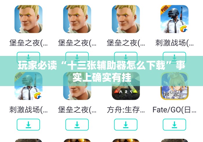 玩家必读“十三张辅助器怎么下载”事实上确实有挂