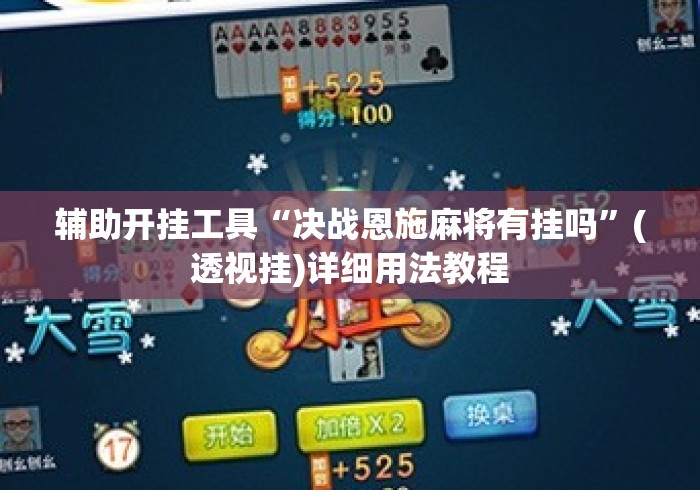 辅助开挂工具“决战恩施麻将有挂吗	”(透视挂)详细用法教程