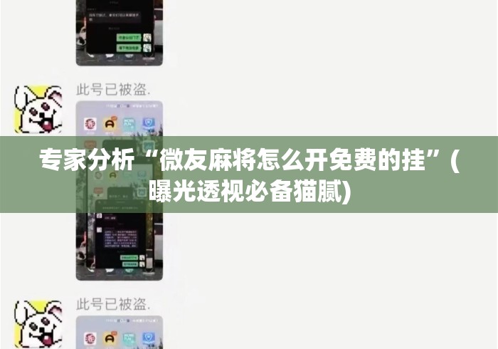专家分析“微友麻将怎么开免费的挂”(曝光透视必备猫腻)