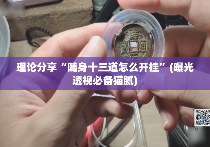 理论分享“随身十三道怎么开挂	”(曝光透视必备猫腻)