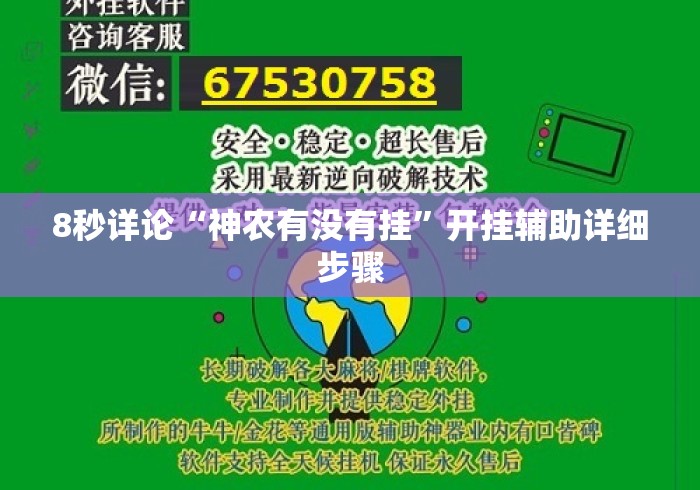 8秒详论“神农有没有挂”开挂辅助详细步骤