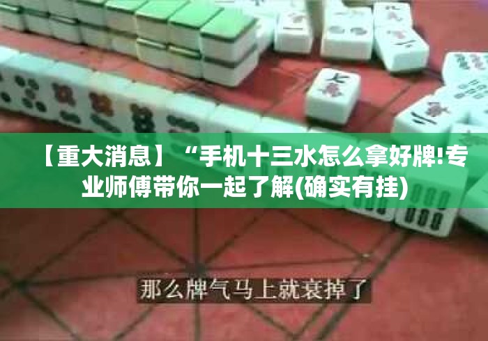 【重大消息】“手机十三水怎么拿好牌!专业师傅带你一起了解(确实有挂)