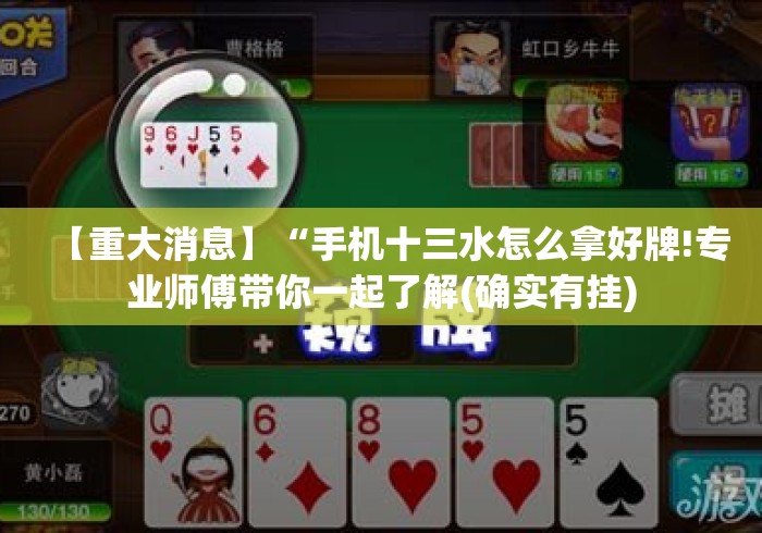 【重大消息】“手机十三水怎么拿好牌!专业师傅带你一起了解(确实有挂)