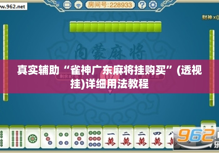 真实辅助“雀神广东麻将挂购买”(透视挂)详细用法教程