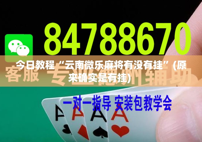 今日教程“云南微乐麻将有没有挂”(原来确实是有挂) 