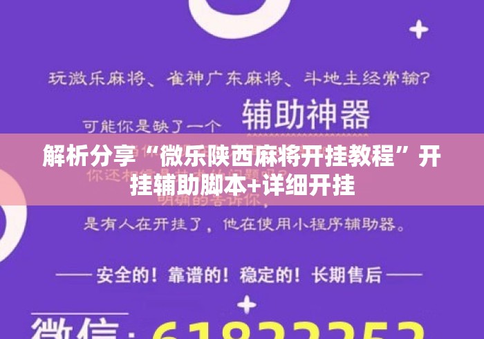 解析分享“微乐陕西麻将开挂教程	”开挂辅助脚本+详细开挂