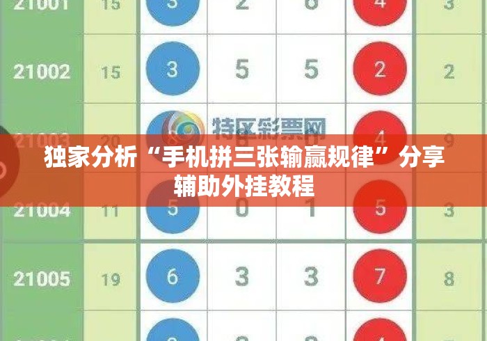独家分析“手机拼三张输赢规律	”分享辅助外挂教程