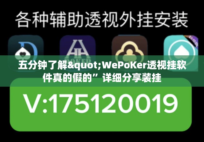 五分钟了解"WePoKer透视挂软件真的假的”详细分享装挂