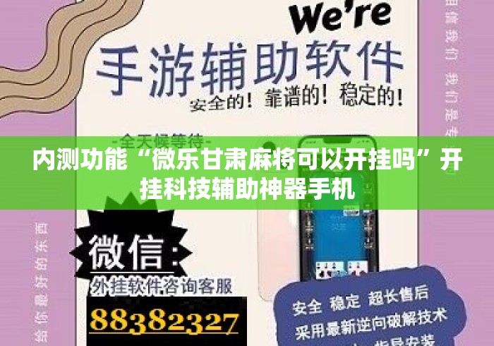内测功能“微乐甘肃麻将可以开挂吗”开挂科技辅助神器手机