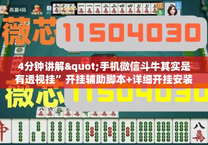 4分钟讲解"手机微信斗牛其实是有透视挂”开挂辅助脚本+详细开挂安装教程