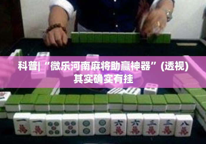 科普|“微乐河南麻将助赢神器”(透视)其实确实有挂