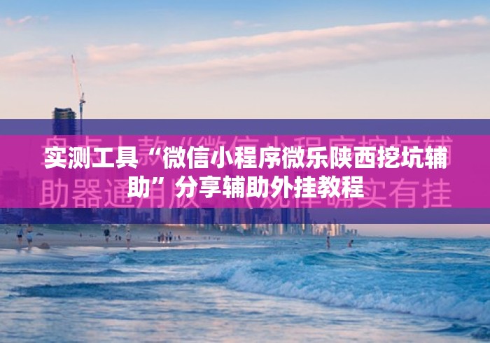 实测工具“微信小程序微乐陕西挖坑辅助”分享辅助外挂教程