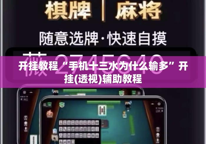 开挂教程“手机十三水为什么输多”开挂(透视)辅助教程