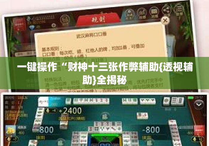 一键操作“财神十三张作弊辅助{透视辅助}全揭秘 一键操作“财神十三张作弊辅助{透视辅助}全揭秘