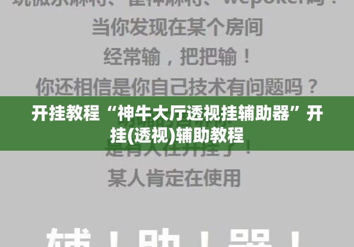 开挂教程“神牛大厅透视挂辅助器”开挂(透视)辅助教程