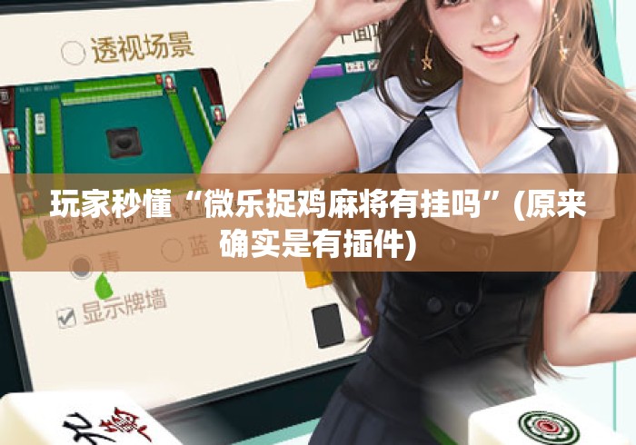 玩家秒懂“微乐捉鸡麻将有挂吗”(原来确实是有插件)