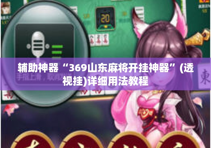 辅助神器“369山东麻将开挂神器”(透视挂)详细用法教程