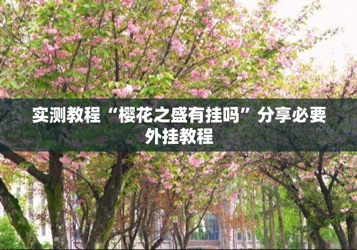实测教程“樱花之盛有挂吗”分享必要外挂教程